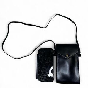 J.Crew Gracie Black Leather Phone Crossbody Bag - Newest Collection